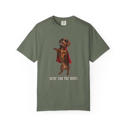 Dachshund Here For The Boos Tee | Funny Halloween Dog Shirt