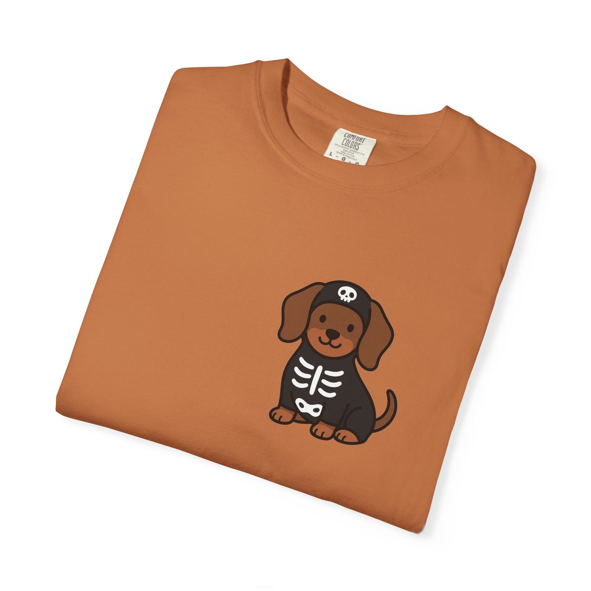 Dachshund Skeleton Halloween Pocket Tee | Cute Spooky Dog Shirt