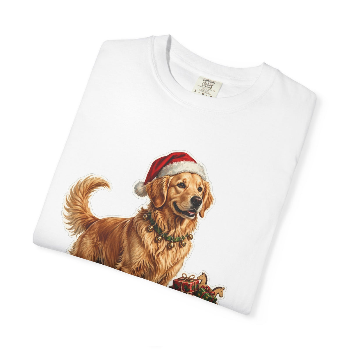 Santa's Little Yelper Golden Retriever Christmas Tee