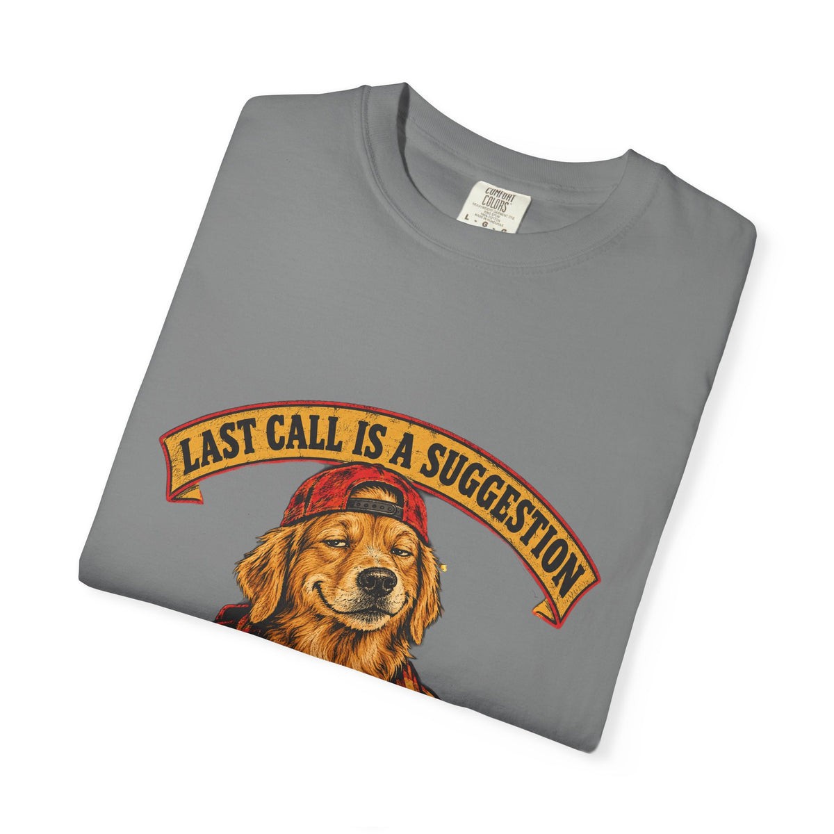 Last Call Larry Golden Retriever Bar Tee