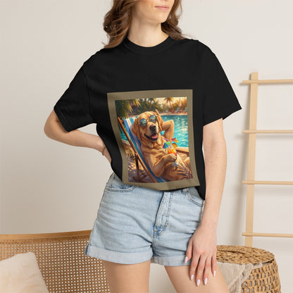 Labrador Poolside Tee | Funny Summer Dog Graphic Shirt