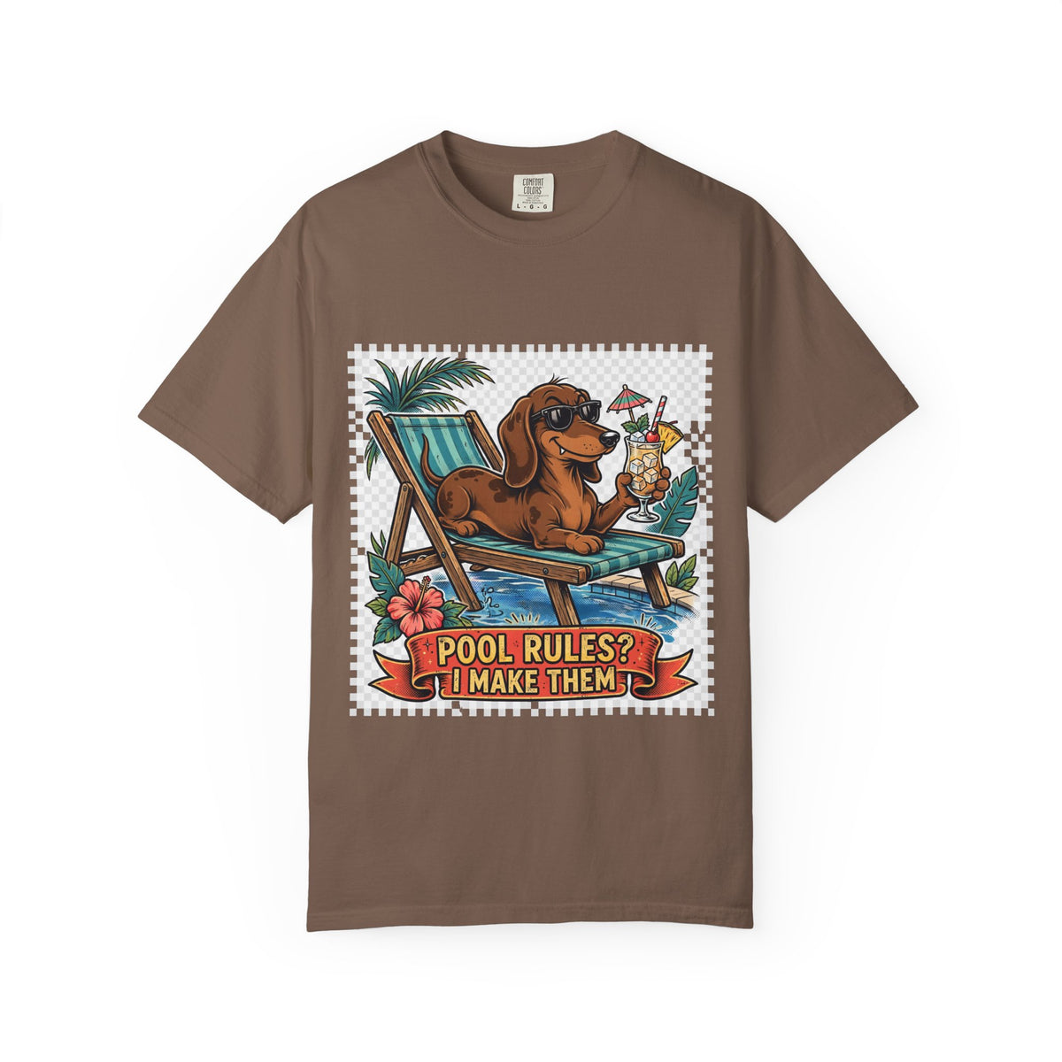 Dachshund Pool Rules Tee | Funny Summer Dog Graphic Shirt