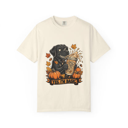 Labrador Retriever Yes I'm Basic Tee | Funny Fall Dog Graphic Shirt