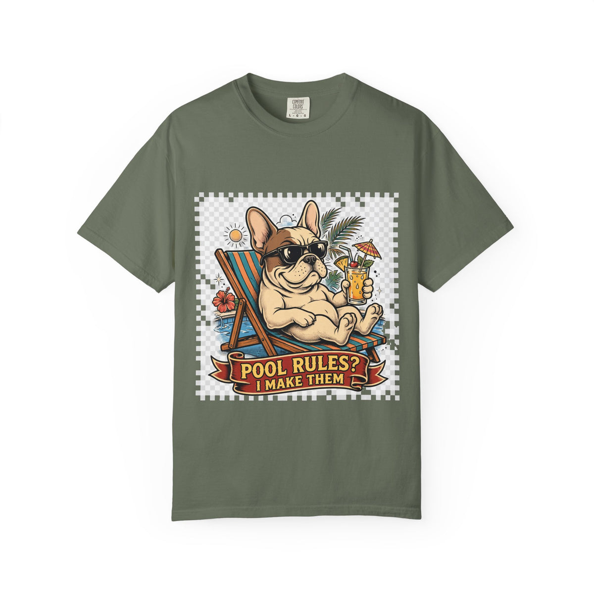 French Bulldog Pool Rules Tee | Funny Summer Dog Graphic Shirt