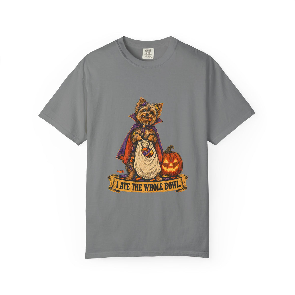 I Ate the Whole Bowl Yorkshire Terrier Halloween Tee