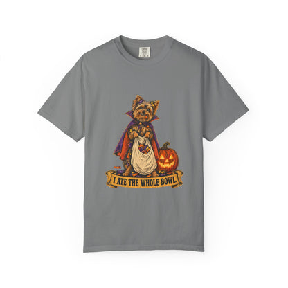 I Ate the Whole Bowl Yorkshire Terrier Halloween Tee