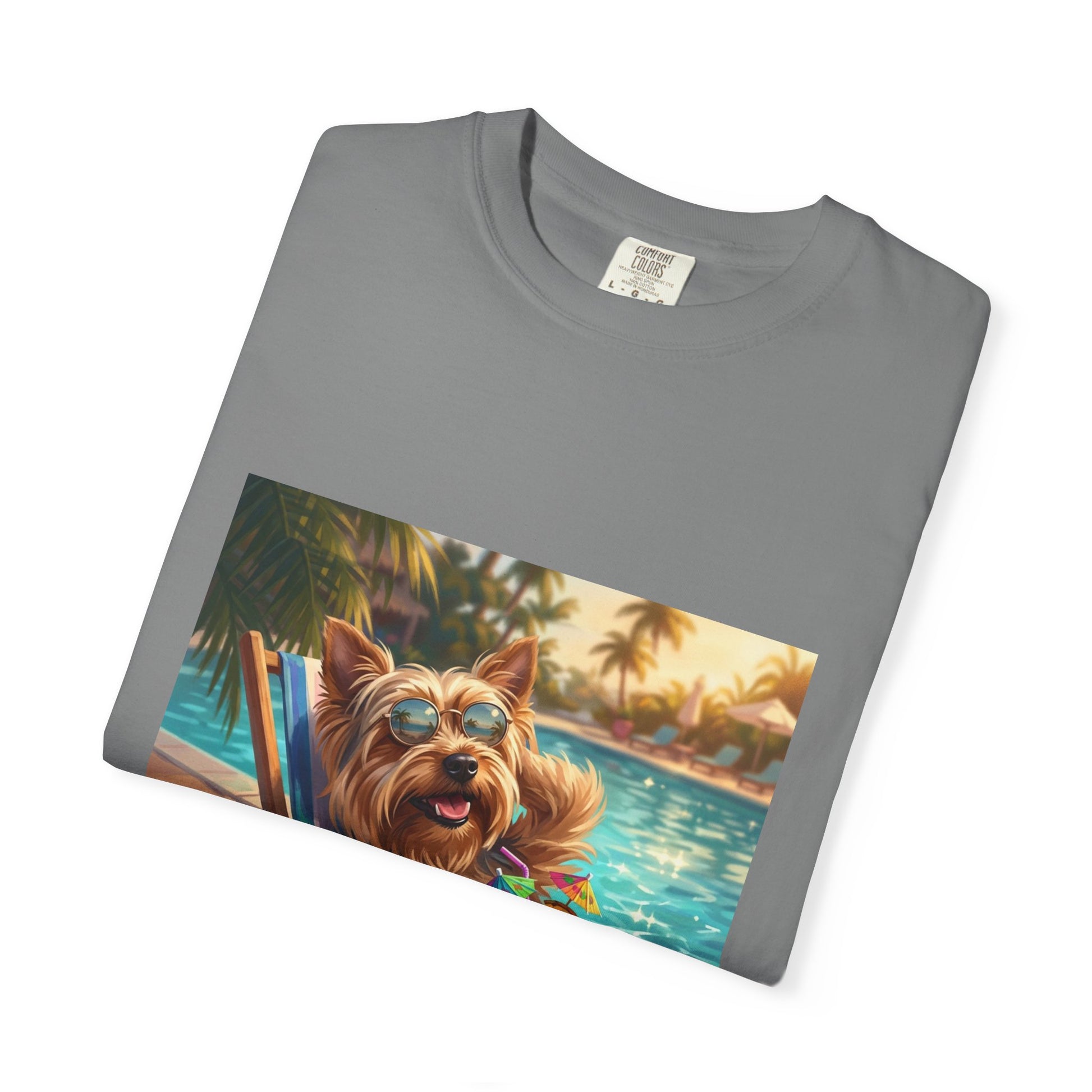 Yorkshire Terrier Poolside Tee | Funny Summer Dog Graphic Shirt
