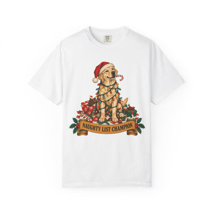 Naughty List Champion Labrador Retriever Christmas Tee