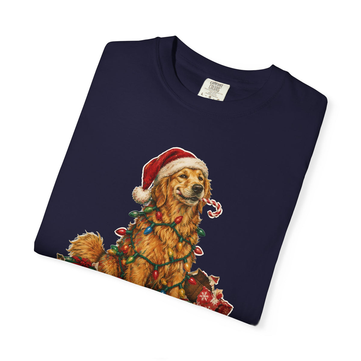 Naughty List Champion Golden Retriever Christmas Tee