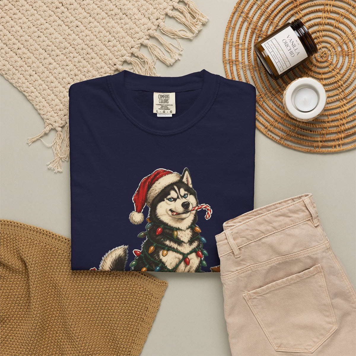 Naughty List Champion Siberian Husky Christmas Tee
