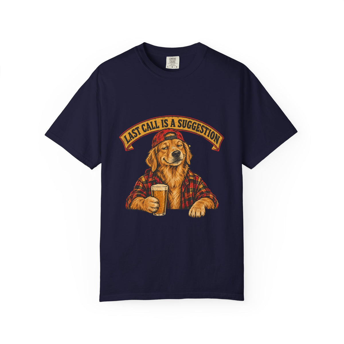 Last Call Larry Golden Retriever Bar Tee