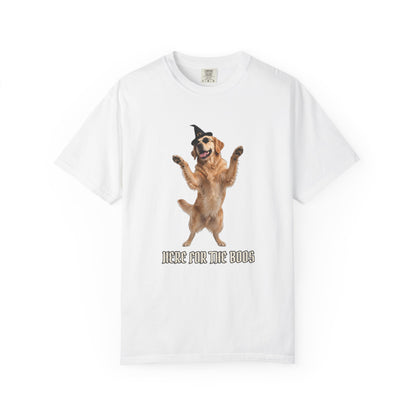 Golden Retriever Here For The Boos Tee | Funny Halloween Dog Shirt