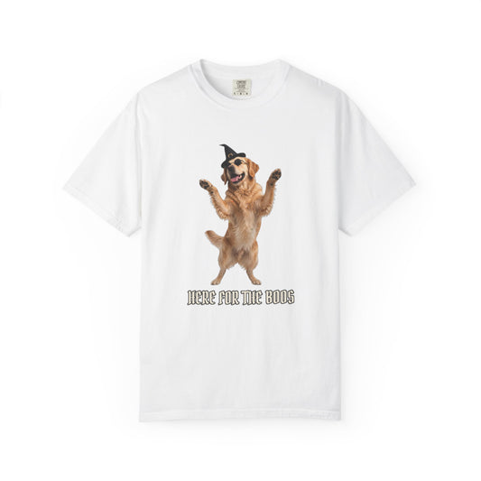Golden Retriever Here For The Boos Tee | Funny Halloween Dog Shirt