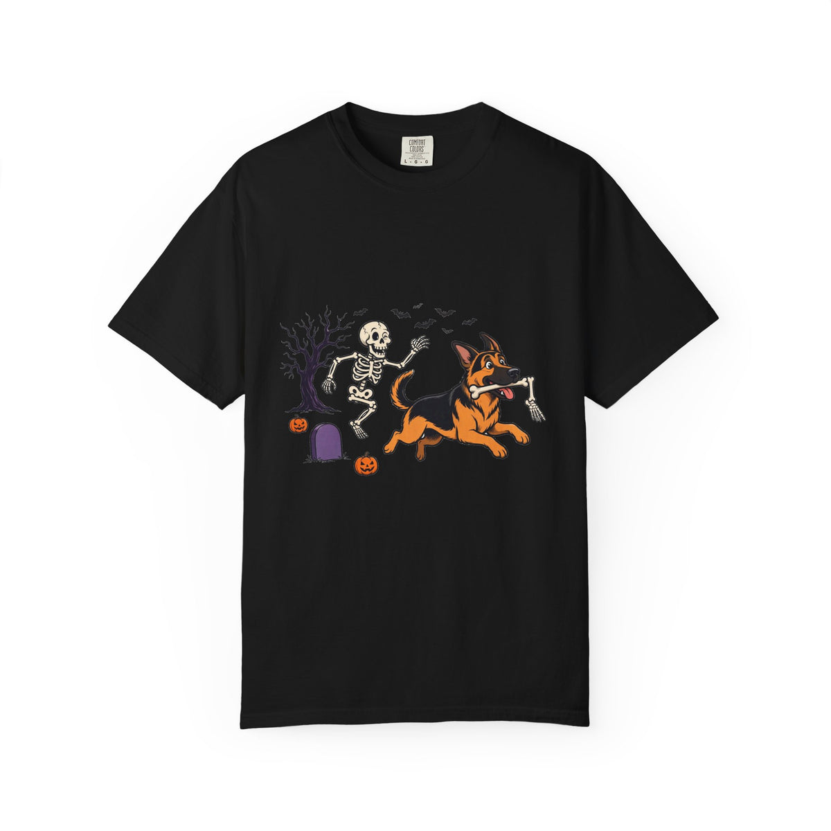 German Shepherd Skeleton Halloween Tee | Funny Spooky Dog Shirt