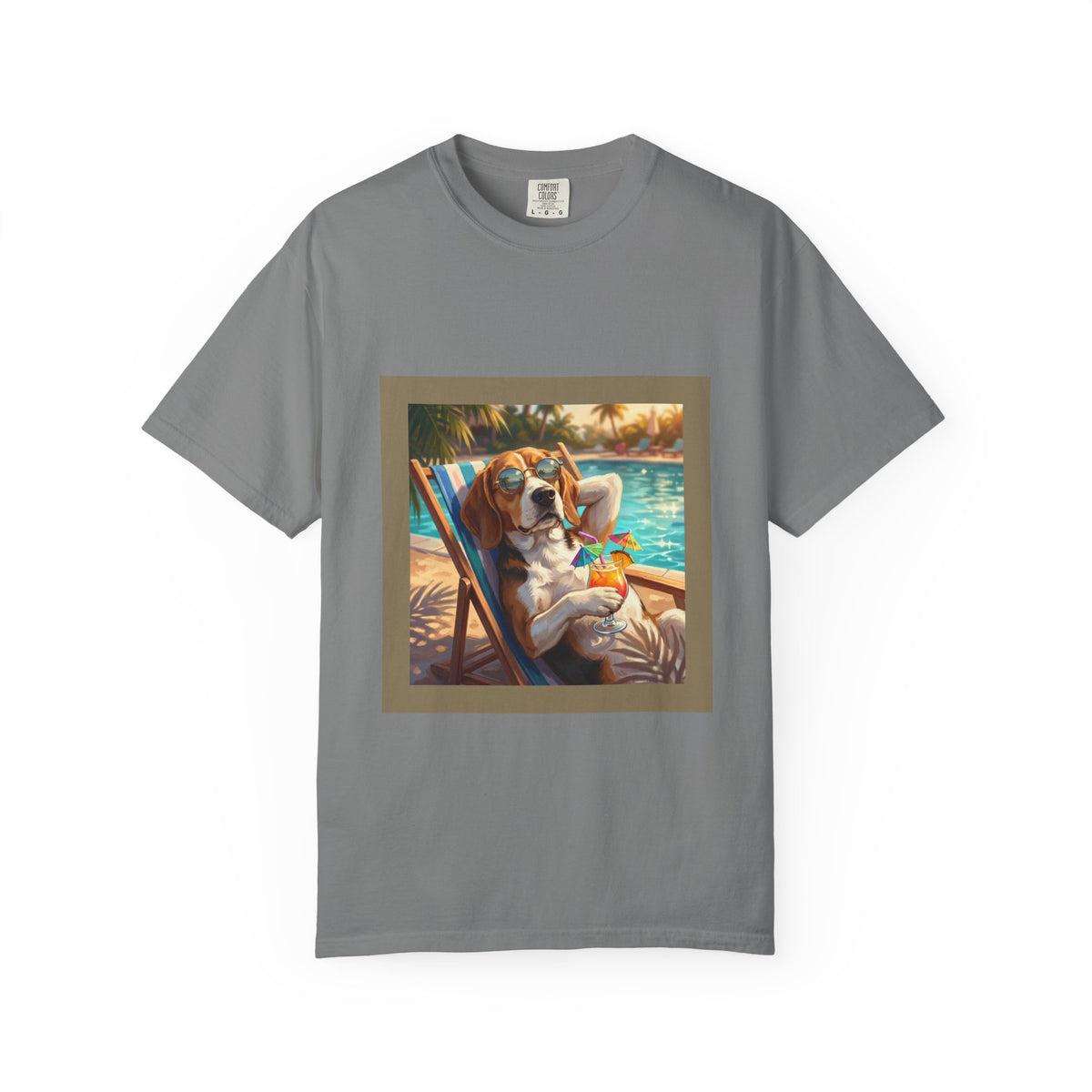 Beagle Poolside Tee | Funny Summer Dog Graphic Shirt