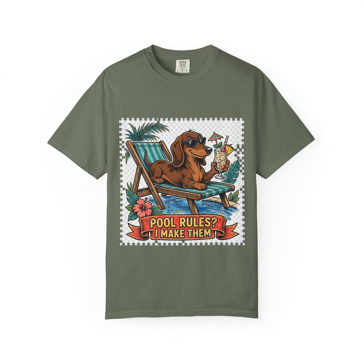 Dachshund Pool Rules Tee | Funny Summer Dog Graphic Shirt