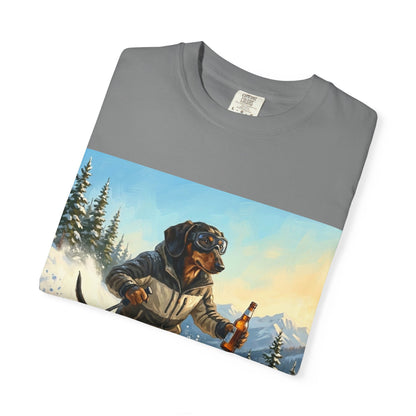 Dachshund Skiing Tee | Funny Winter Dog Graphic Shirt