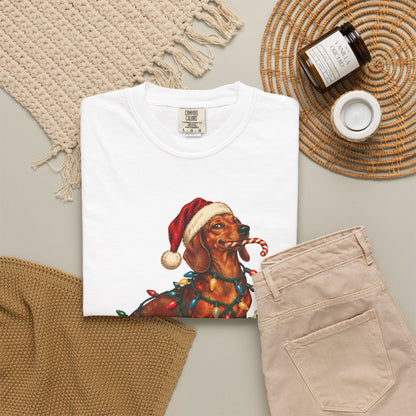 Naughty List Champion Dachshund Christmas Tee