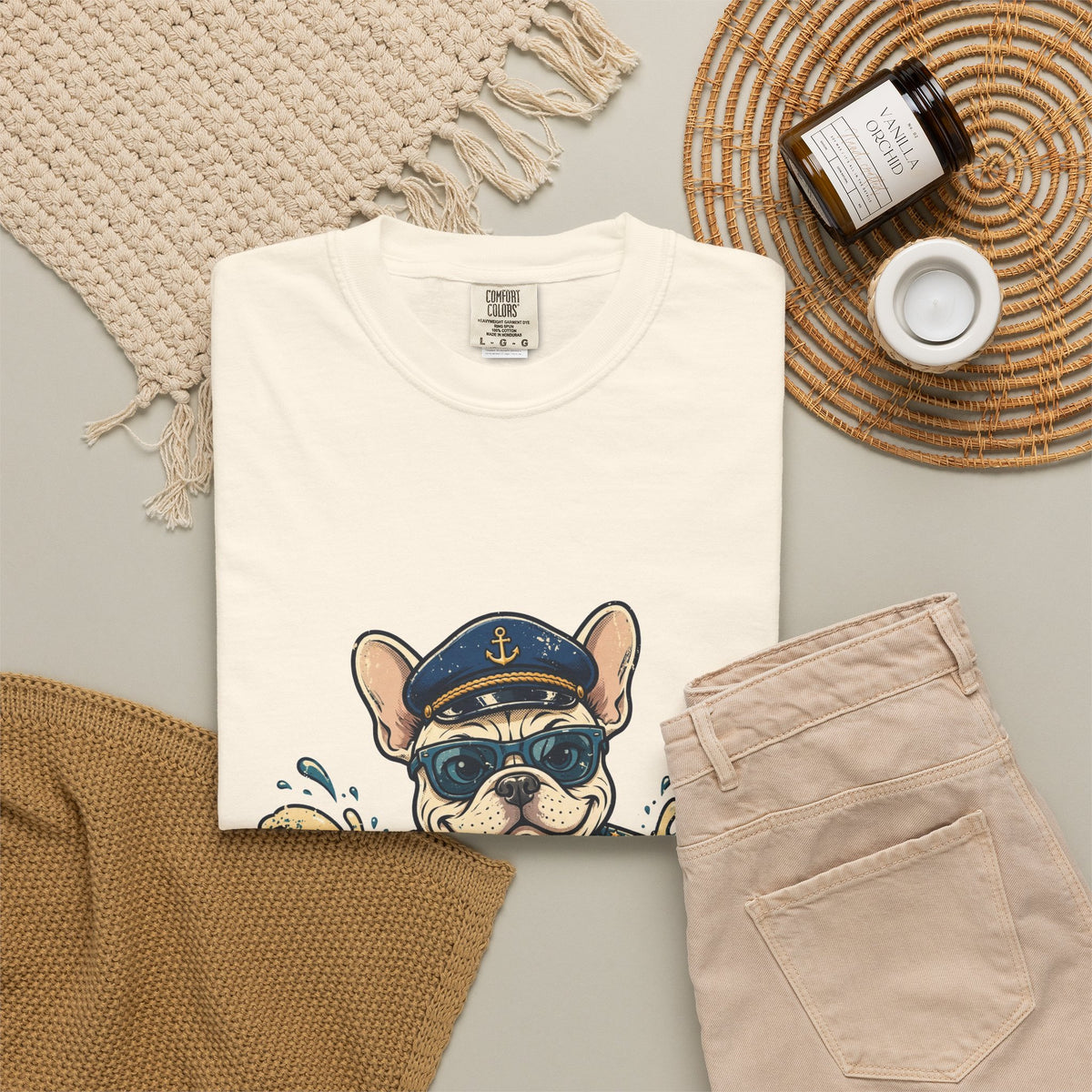 French Bulldog Boat Captain Tee | Funny Summer Dog Graphic Shirt