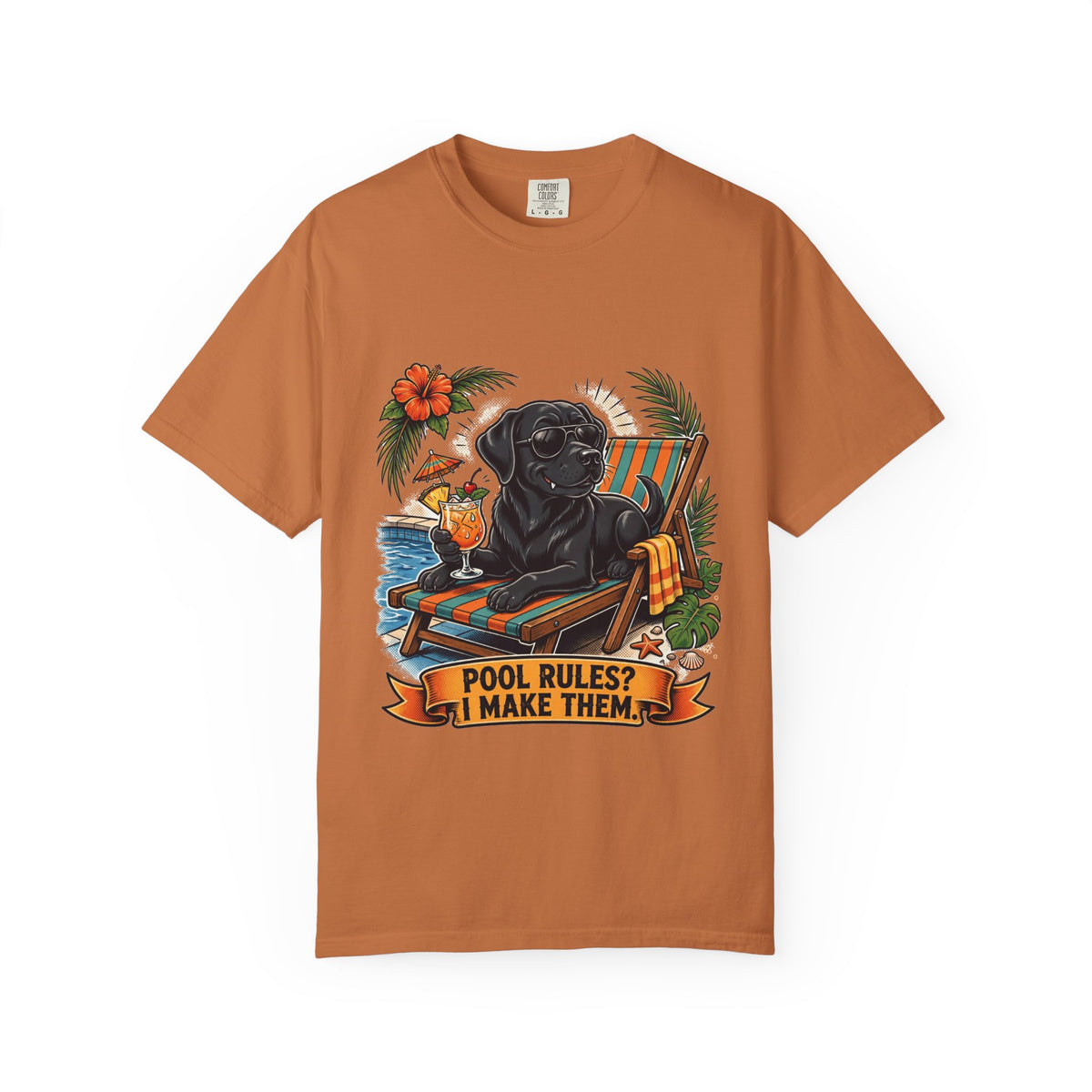 Labrador Retriever Pool Rules Tee | Funny Summer Dog Graphic Shirt