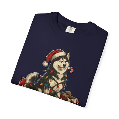 Naughty List Champion Siberian Husky Christmas Tee
