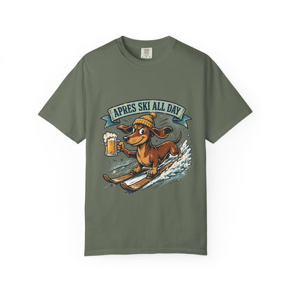 Dachshund Apres Ski Tee | Funny Winter Dog Graphic Shirt