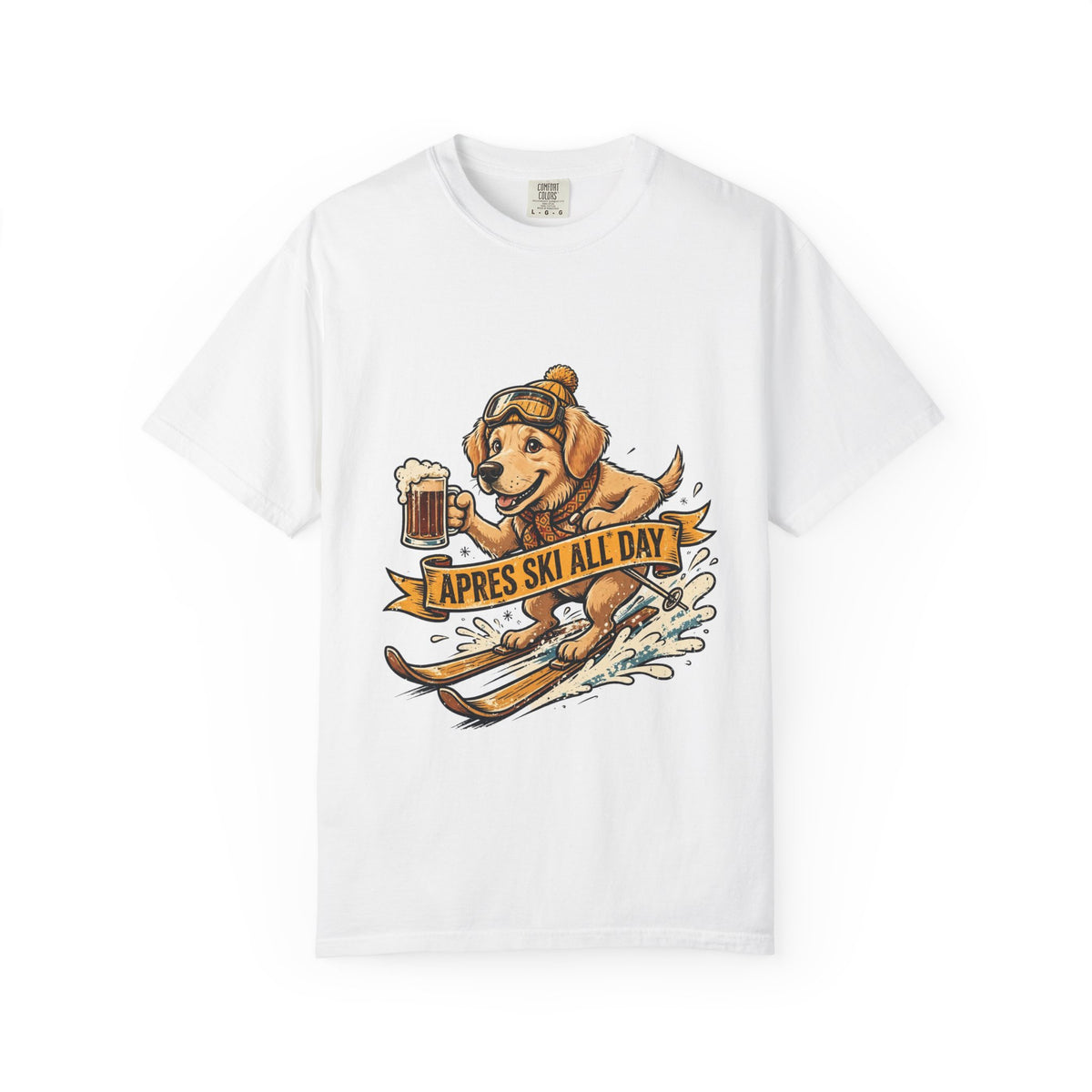 Golden Retriever Apres Ski Tee | Funny Winter Dog Graphic Shirt