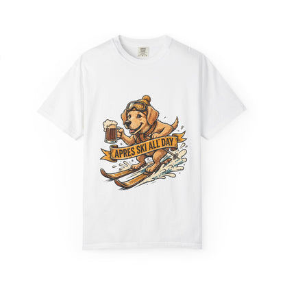 Golden Retriever Apres Ski Tee | Funny Winter Dog Graphic Shirt