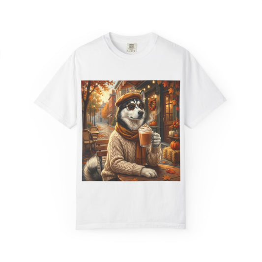 Siberian Husky Pumpkin Spice Tee – funny fall dog graphic t-shirt