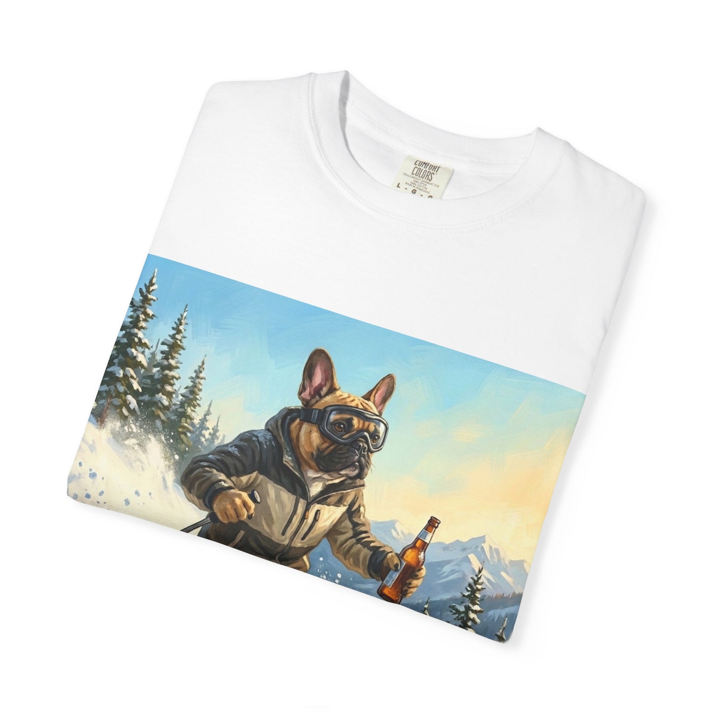 French Bulldog Skiing Tee | Funny Winter Dog Graphic Shirt