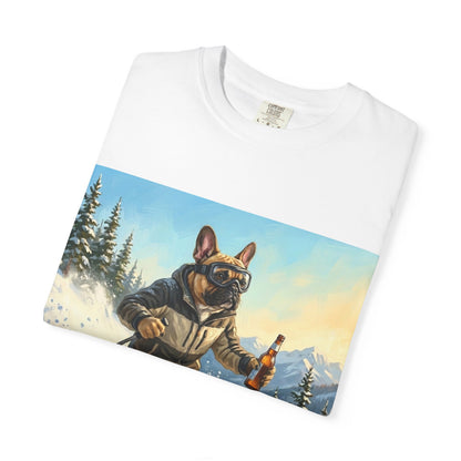 French Bulldog Skiing Tee | Funny Winter Dog Graphic Shirt