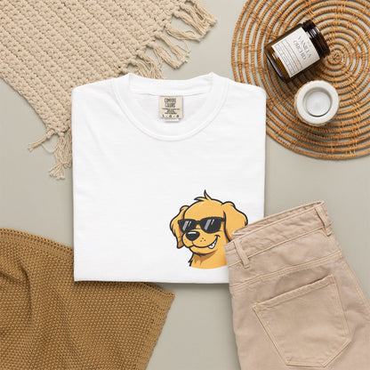 Certified Bad Influence Golden Retriever Pocket Tee | Funny Dog Shirt