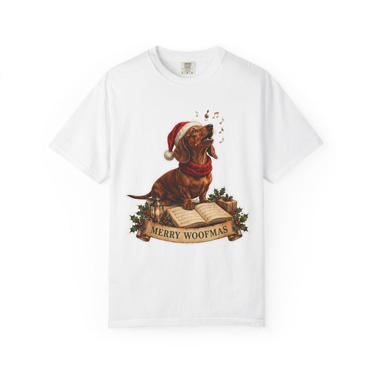 Merry Woofmas Dachshund Christmas Tee