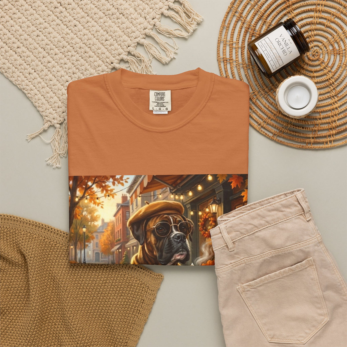 Boxer Pumpkin Spice Tee | Funny Fall Dog Graphic Shirt