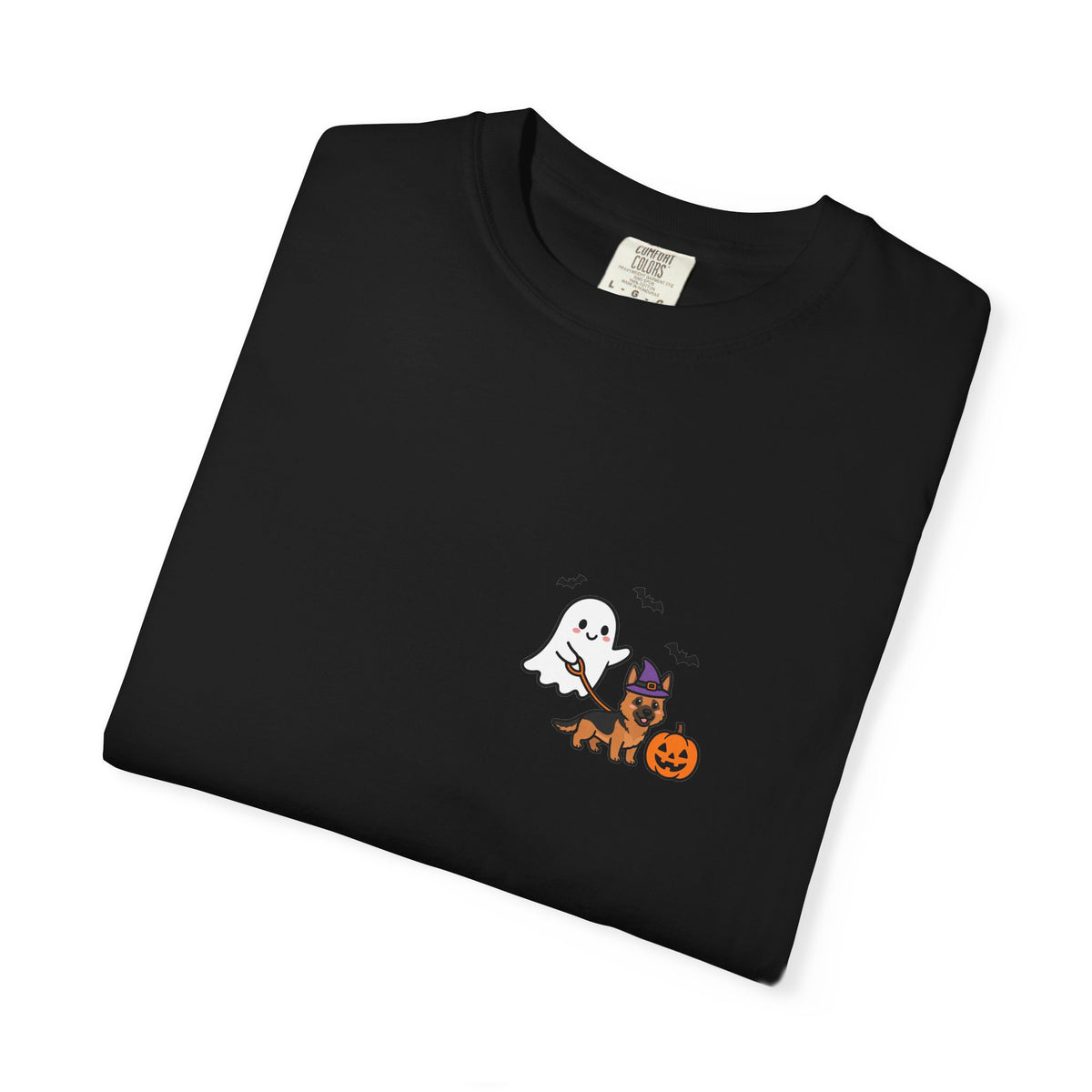 German Shepherd Ghost Walking Dog Pocket Tee Cute Halloween Dog Shirt