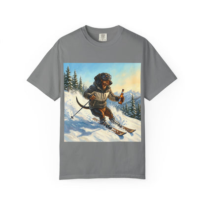 Dachshund Skiing Tee | Funny Winter Dog Graphic Shirt