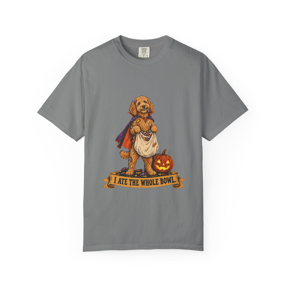 I Ate the Whole Bowl Goldendoodle Halloween Tee