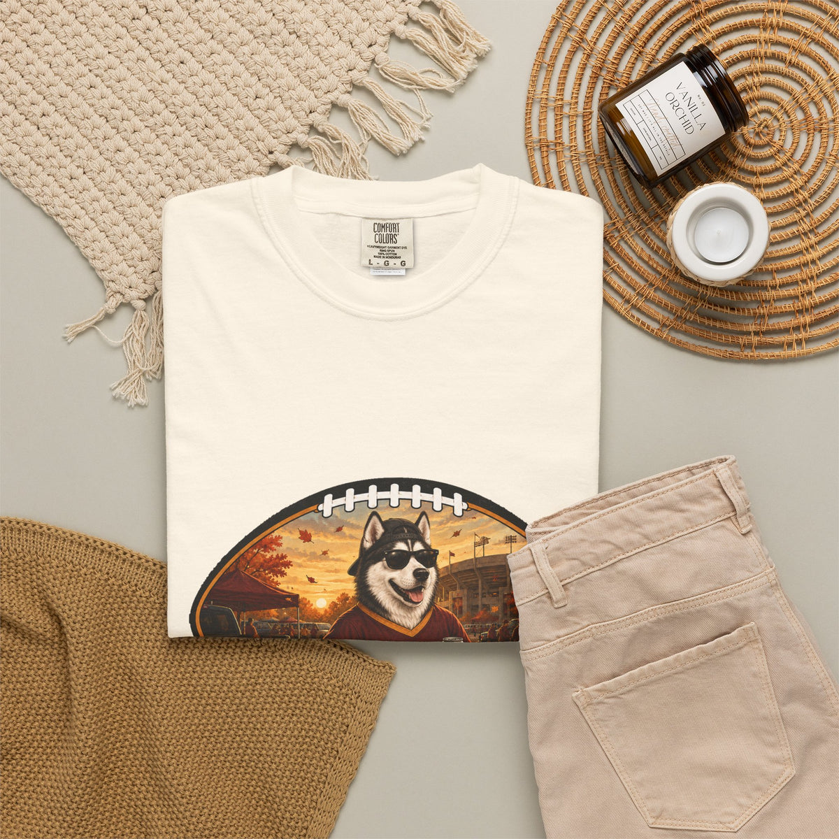 Siberian Husky Tailgate Tee | Funny Fall Football Dog Shirt