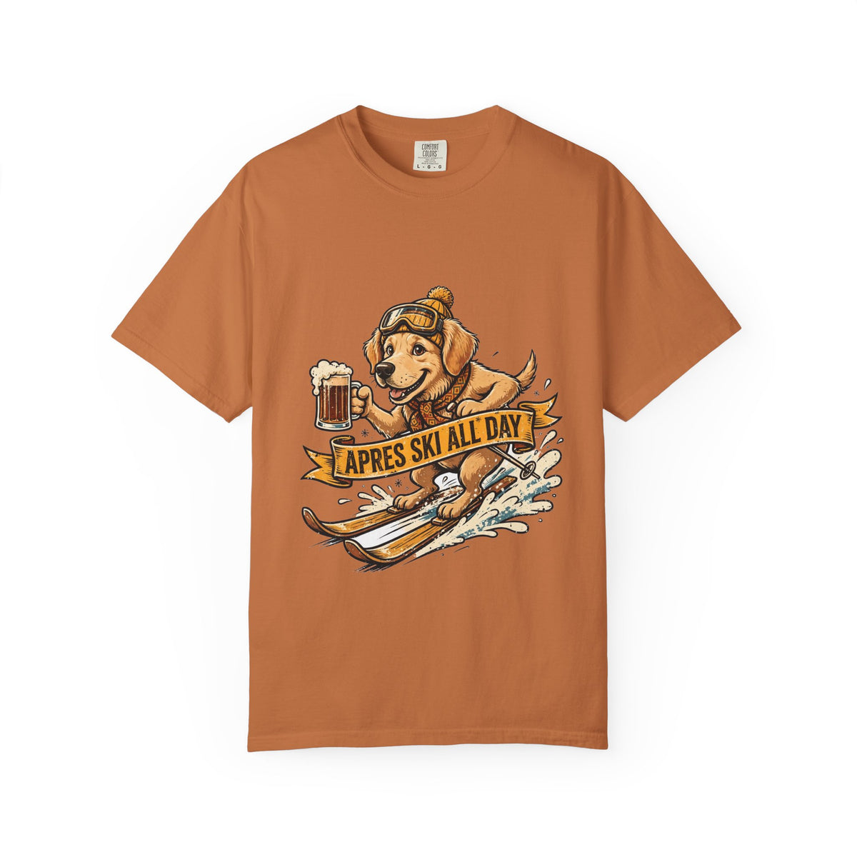 Golden Retriever Apres Ski Tee | Funny Winter Dog Graphic Shirt