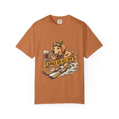 Golden Retriever Apres Ski Tee | Funny Winter Dog Graphic Shirt
