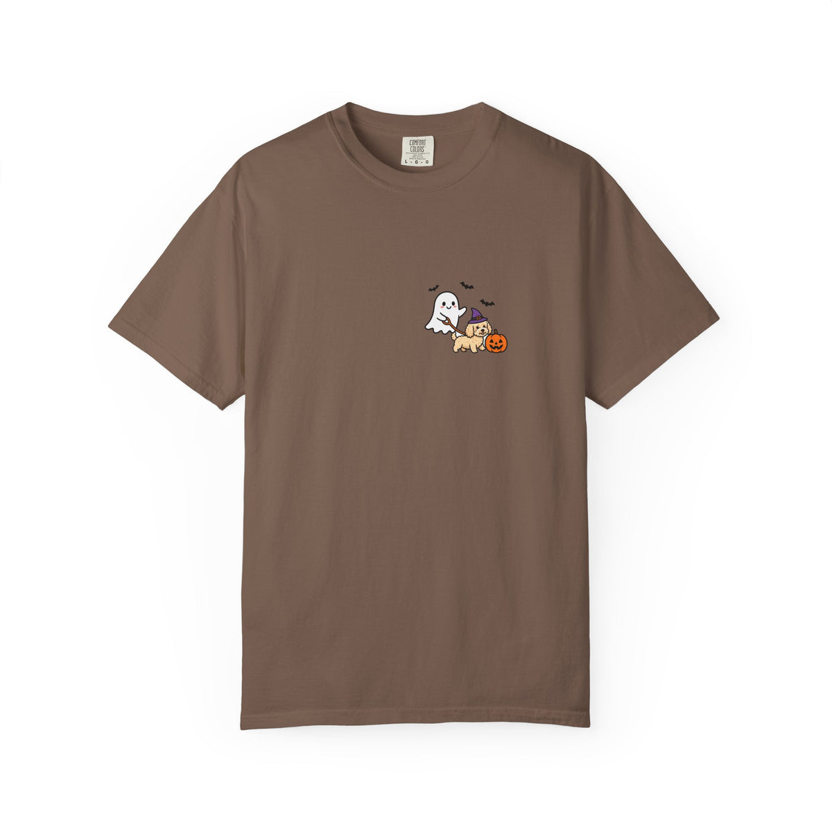 Goldendoodle Ghost Walking Dog Pocket Tee Cute Halloween Dog Shirt