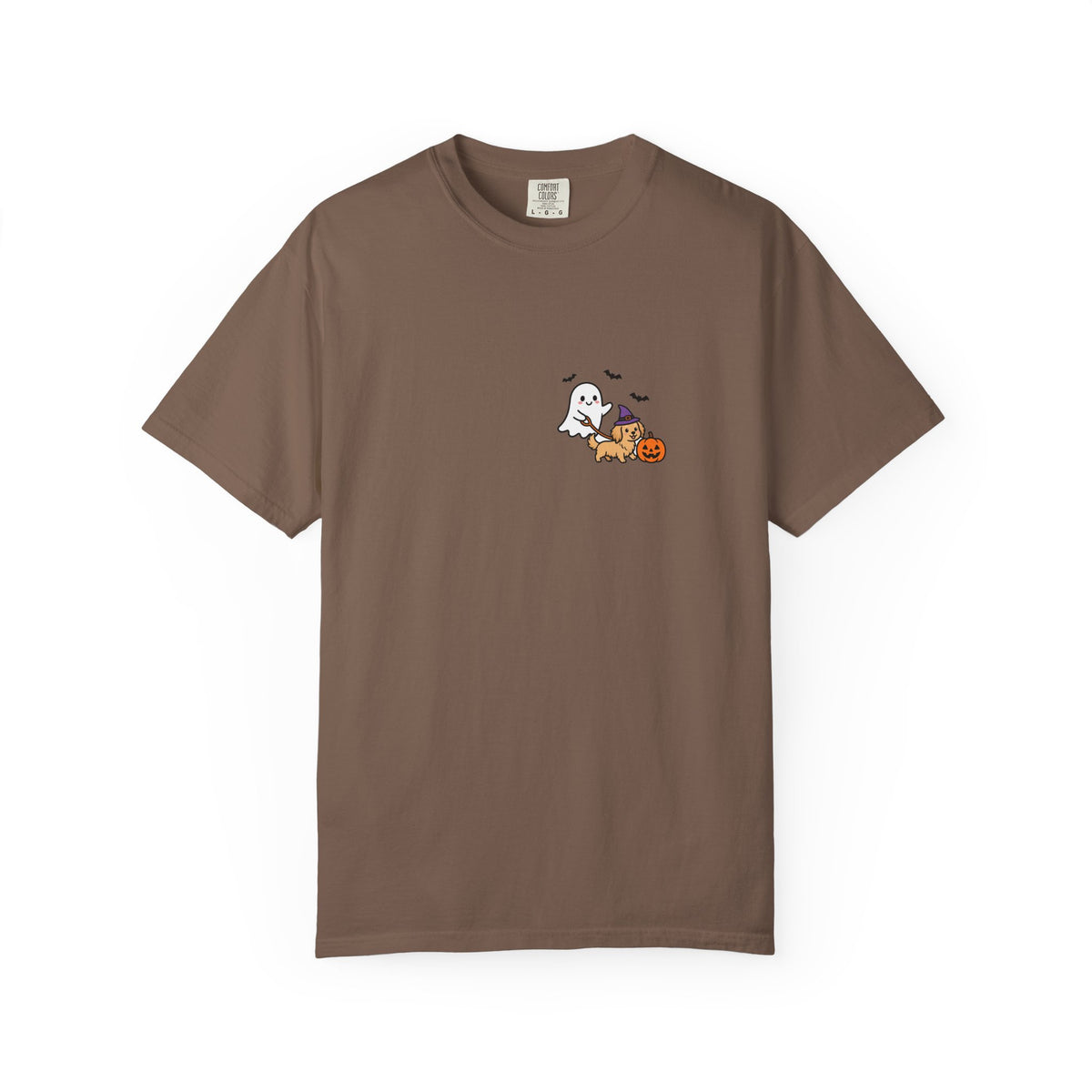 Golden Retriever Ghost Walking Dog Pocket Tee Cute Halloween Dog Shirt