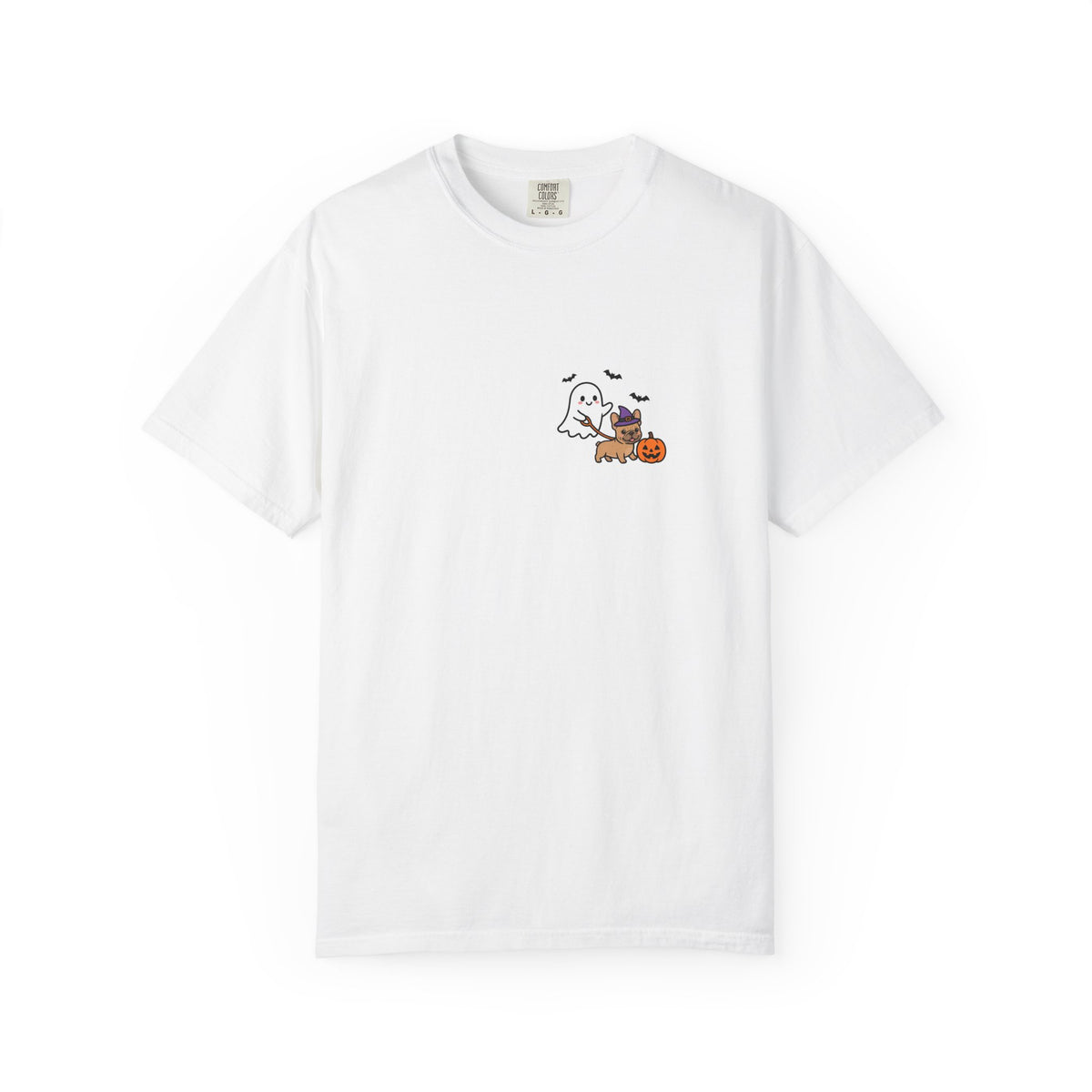 French Bulldog Ghost Walking Dog Pocket Tee Cute Halloween Dog Shirt