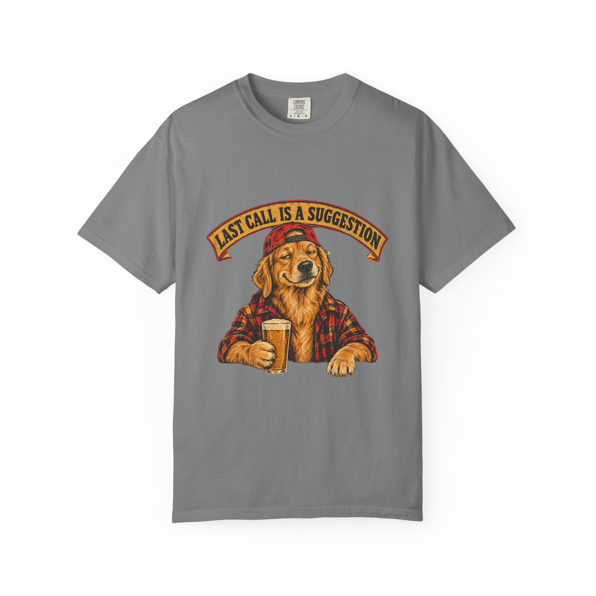 Last Call Larry Golden Retriever Bar Tee