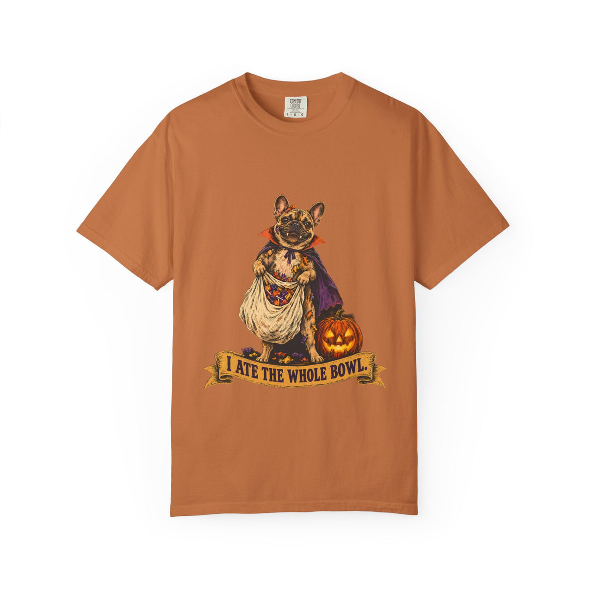 I Ate the Whole Bowl French Bulldog Halloween Tee