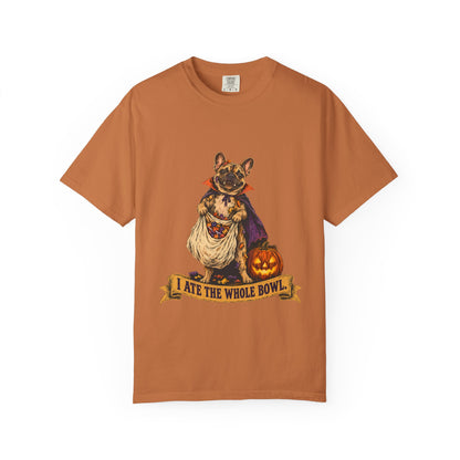I Ate the Whole Bowl French Bulldog Halloween Tee