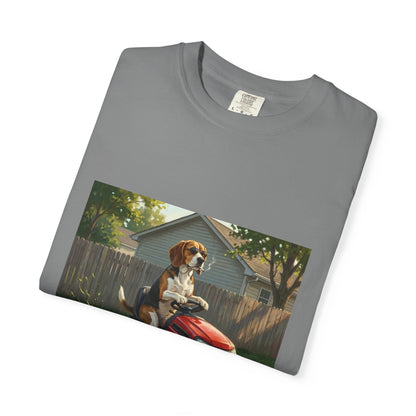 Beagle Lawn Mower Tee | Funny Spring Dog Graphic Shirt