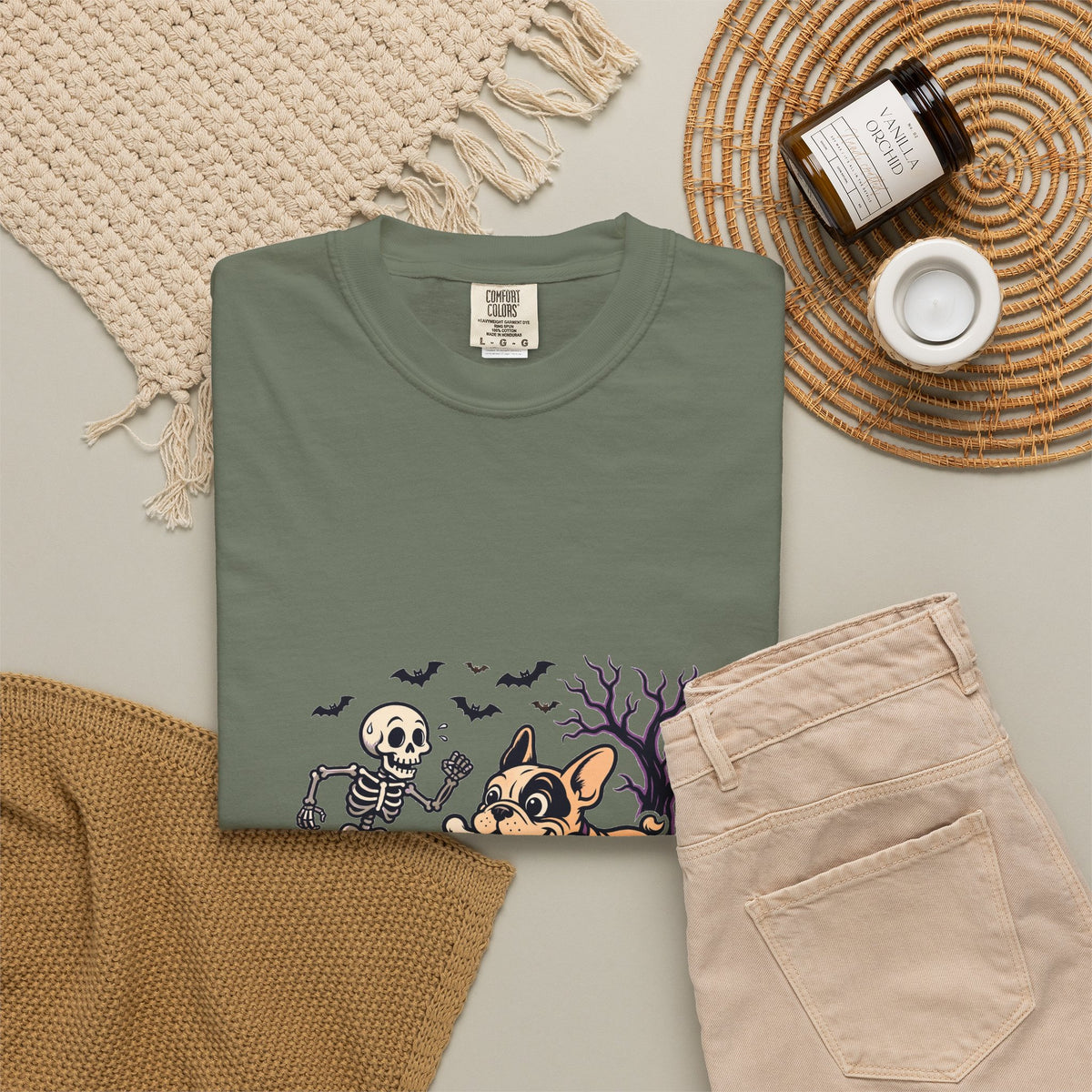 French Bulldog Skeleton Halloween Tee | Funny Spooky Dog Shirt