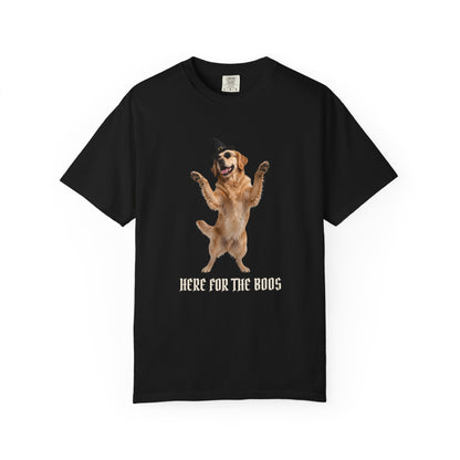 Golden Retriever Here For The Boos Tee | Funny Halloween Dog Shirt
