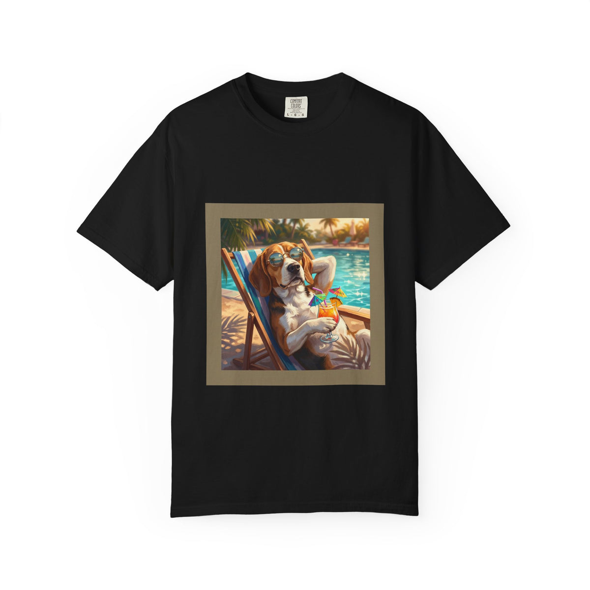 Beagle Poolside Tee | Funny Summer Dog Graphic Shirt